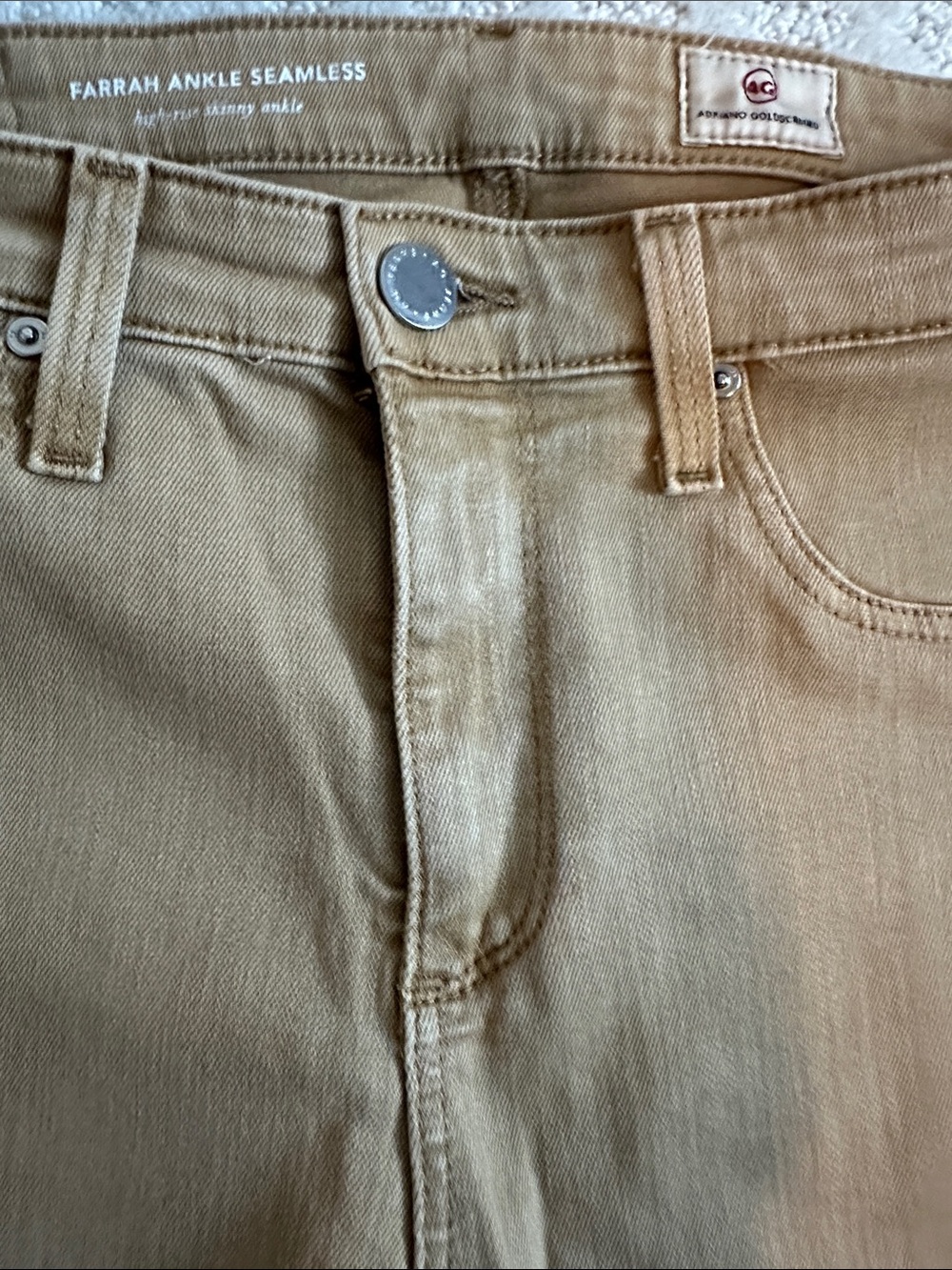 Ag Adriano Goldschmied Farrah Ankle Seamless Jeans - Camel